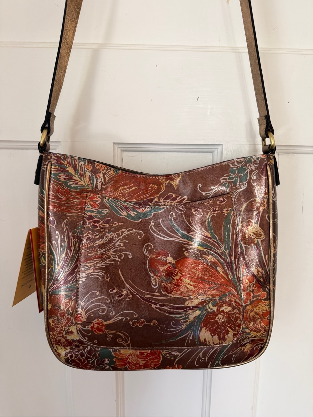 NWT Patricia Nash Brown Floral-Print Handbag